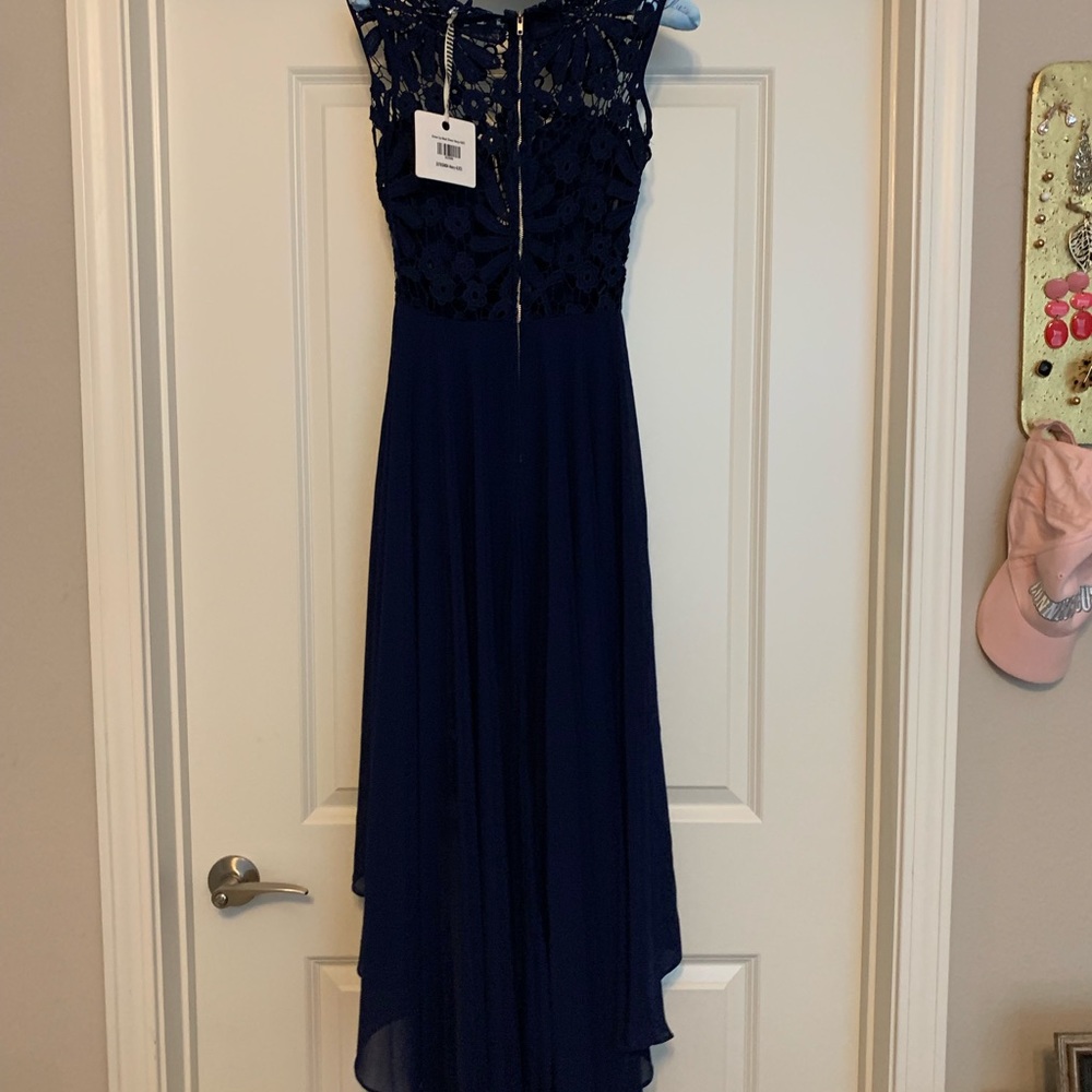 Navy blue high low dress